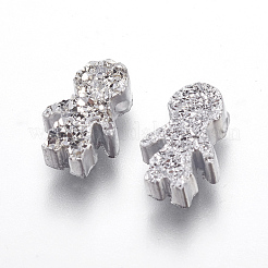 イミテーションドゥルージー天然石樹脂ビーズ  男の子  ミックスカラー  10.7x7x3mm  穴：1.2mm&nbsp;RESI-L026-G