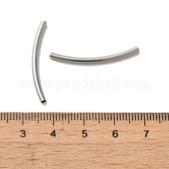 変色しない304ステンレススチールチューブビーズ  ステンレス鋼色  30~30.5x2mm  穴：1.6mm&nbsp;STAS-C091-02C-P