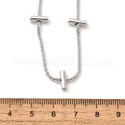 304ステンレススチール製コラムリンクチェーンネックレス（女性用）  ステンレス鋼色  16.14インチ（41cm）&nbsp;NJEW-U031-07P