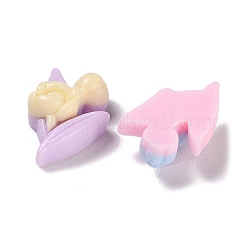 オペーク樹脂カボション  ミックスカラー  カメリア  花弁  14x10x5mm&nbsp;RESI-K027-33J