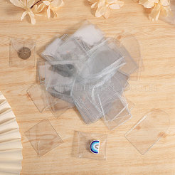 PVCシングルポケットコインスリーブホルダー  個々の透明なプラスチック コインフリップ コイン プロテクター  コイン用  ジュエリー小物コレクション収納  長方形  透明  5.5x5.15x0.1cm&nbsp;ABAG-WH0038-42