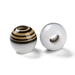 レジンヨーロピアンビーズ  大穴ビーズ  ラウンド  ホワイト  16x14mm  穴：6mm&nbsp;RESI-U009-05C
