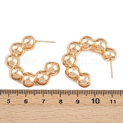 真鍮製スタンドピアス  C字型で丸い  18KGP本金メッキ  33x8mm&nbsp;EJEW-H168-06G