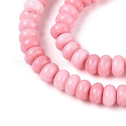 グラデーション染めガラスビーズ連売り  イミテーション翡翠  ロンデル  ショッキングピンク  4~4.5x2.5mm  穴：0.6~0.7mm  約142~152個/連  14.57~15.55''（37~39.5センチメートル）&nbsp;LS-GLAA-T030-07A-04