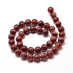 天然のレッドジャスパーラウンドビーズ連売り  8mm  穴：1mm  約44~46個/連  15インチ&nbsp;G-P072-19-8mm