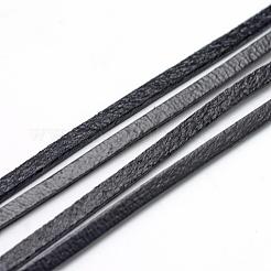 フラットレザーコード  ブレスレットネックレスジュエリー作りのためのdiyロープ  ブラック  3x2mm  約100ヤード/束（300フィート/束）&nbsp;WL-R006-3x2-03