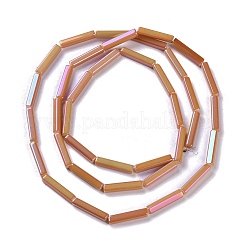 電気メッキガラスビーズセット  長方形  サドルブラウン  19.5~20x3.5~4x3.5~4mm  穴：1mm  約38個/連  29.13''（74センチメートル）&nbsp;EGLA-Q128-10C