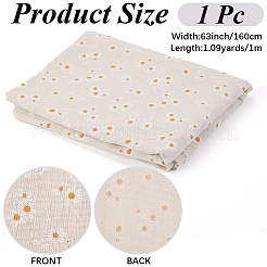 1m長方形のコットンリネン生地  服装アクセサリー  花柄  トウモロコシの穂の黄色  1600mm&nbsp;DIY-CY0001-13D