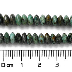 天然アフリカンターコイズ（ジャスパー）ビーズ連売り  ソーサービーズ  ロンデル  6~6.5x3mm  穴：1mm  約118~119個/連  15.35''（39センチメートル）&nbsp;G-Z030-A24-01