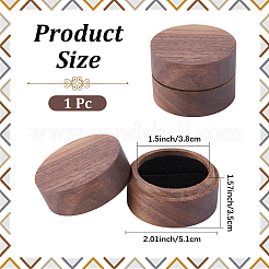 内側にベルベットが付いた1スロットの木製リング収納ボックス  コラム  ココナッツブラウン  5.1x3.5cm&nbsp;CON-CL0001-28B