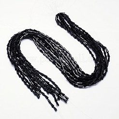 ガラスビーズ連売り  多面カット  コーン  ブラック  8x4mm  穴：1mm  約72個/連  18インチ&nbsp;EGLA-E007-02