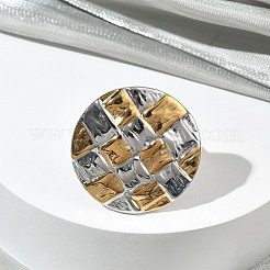304ステンレススチールカフオープンリング  ラウンド  ステートメントリング  イオンプレーティング（ip）  ゴールデン·ステンレス鋼色  25mm  内径：17mm&nbsp;RJEW-F202-02D-GP