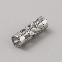ステンレス鋼中空チューブビーズ  コラム  ステンレス鋼色  12x4mm  穴：3mm&nbsp;STAS-WH0017-042P