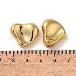 CCBプラスチックビーズ  ハート  ゴールドカラー  18x21x9mm  穴：2mm&nbsp;CCB-B003-24G