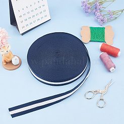 フラットストライプグログランポリエステルリボン  ウェビング衣類縫製アクセサリー  マリンブルー  25mm&nbsp;EC-WH0003-13-A06