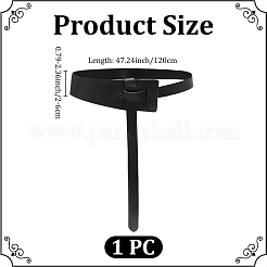 ドレス用の柔らかいPUレザーのタイノットベルト  ブラック  1190x20~60x2.5mm&nbsp;AJEW-WH20816-270B