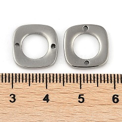 変色しない304ステンレススチールリンクコネクター  正方形  ステンレス鋼色  13.5x13.5x2mm  穴：1.5mm&nbsp;STAS-I094-58P