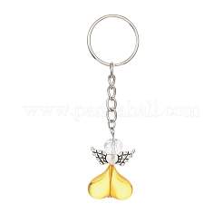 ハートエンジェル アクリル＆アロイキーホルダー  アイアンキーホルダーリング付き  アンティークシルバー  8.9~9cm&nbsp;KEYC-JKC00583-01
