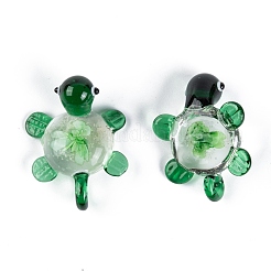 手作りランプワークペンダント  カメ  ミックスカラー  38.5~41x30~34x15~17mm  穴：3.5~5x3.5~4mm&nbsp;LAMP-S078-B