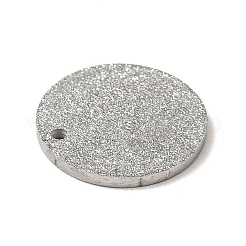 変色しない304ステンレススチールペンダント  テクスチャ  フラットラウンド  ステンレス鋼色  12x1mm  穴：1mm&nbsp;STAS-J040-12B-P