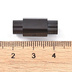 イオンプレーティング（IP）滑らかな304ステンレス鋼のマグネット留め具、接着端付き  コラム  多面カット  ブラック  20x9x8mm  穴：5mm&nbsp;STAS-H402-63B-5MM