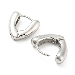 ラックメッキ真鍮トライアングルフープピアス  鉛フリー＆カドミウムフリー  プラチナ  16.5x5.5mm&nbsp;EJEW-Q779-02P