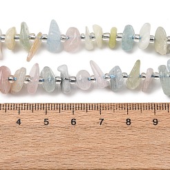 天然モルガナイトナゲット連売りビーズ  シードビーズで  7~14x7~14x1~4mm  穴：1mm  約75個/連  15.75''（40センチメートル）&nbsp;G-Z155-B04-02