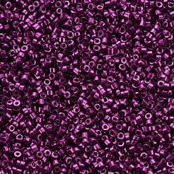 ガラスシリンダービーズ  シードビーズ  メタリックカラー  焼き付け塗料  丸い穴  マゼンタ  1.5~2x1~2mm  穴：0.8mm  約8000個/袋  約1ポンド/バッグ&nbsp;SEED-S047-B-016