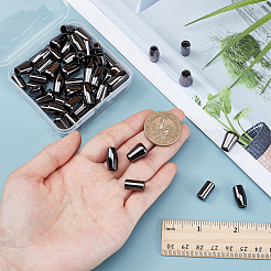 54個3スタイルの亜鉛合金コードエンド  エンドキャップ  コーン  ガンメタ色  13~15.5x8~10.5mm  穴：3.5~5mm  内径：5~8mm  18個/スタイル&nbsp;FIND-PH0022-98A
