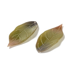 不透明樹脂ペンダント  葉  オリーブ  33.5x13.8x12mm  穴：0.9mm&nbsp;RESI-L035-03