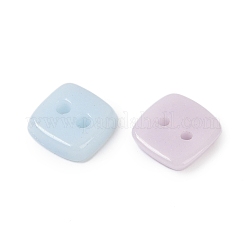 2穴ガラスボタン  正方形  ミックスカラー  10x10x3mm  穴：1.6mm&nbsp;PORC-R010-10