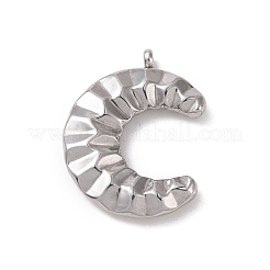 変色しない304ステンレススチールペンダント  ダブルホーン/三日月  ステンレス鋼色  23x17.5x4mm  穴：1.8mm&nbsp;STAS-G292-01P