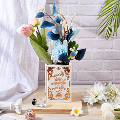 家庭装飾用の陶器の花瓶  センターピース用の小さな花瓶（本の形）  ゴールド  105x56x158mm&nbsp;DIY-WH20007-423