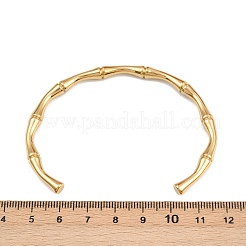 304ステンレススチール製竹製ジョイントカフバングル（女性用）  ゴールドカラー  1/4インチ（0.48cm）  内径：2-1/2インチ（6.2cm）&nbsp;BJEW-G759-09G