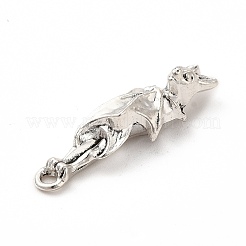 合金のチベット風チャーム  バットチャーム  アンティークシルバー  30x9x7mm  穴：1.6mm&nbsp;FIND-G046-05AS