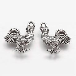合金のチベット風チャーム  コック  アンティークシルバー  20x15x3mm  穴：2mm&nbsp;PALLOY-F131-05