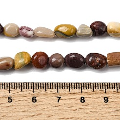 天然石モッカイトビーズ連売り  ナゲット  タンブルストーン  5~9x5~8.5x3~6mm  穴：0.8~0.9mm  約31個/連  7.87''（20センチメートル）&nbsp;G-P601-A11-02