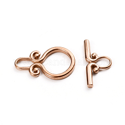 イオンプレーティング（IP）304ステンレススチールマンテル  ローズゴールド  リング：22.5x15x2mm  穴：6mm  内径：6x3.5mm  バー：22x10x2mm  穴：5x4mm&nbsp;STAS-D142-03A-RG