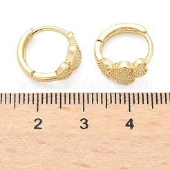 ハート真鍮フープピアス  ラックめっき  鉛フリー＆カドミウムフリー  長持ちメッキ  18KGP本金メッキ  13x13.5x7mm&nbsp;EJEW-Z102-15G