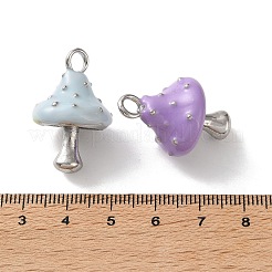 合金エナメルチャーム  きのこチャーム  プラチナ  ミックスカラー  29x18x17.5mm  穴：4mm&nbsp;AL-CBA6F08-03P