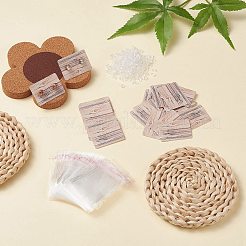 木目模様の長方形イヤリングカードホルダー2セット  oppバッグと400個のプラスチック製イヤーナット付き  スタッドピアスとハンギングイヤリングディスプレイ用  木目模様  0.4~2.5x0.4~3.5x0.04cm&nbsp;CDIS-PH0001-36
