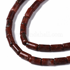 天然石セサミジャスパービーズ連売り  コラム  5~6x3mm  穴：0.8mm  約62~63個/連  15.35~15.75インチ（39~40cm）&nbsp;G-S366-079