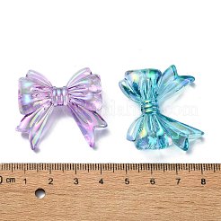 透明なアクリルビーズ  蝶結び  ミックスカラー  32x36.5x11.5mm  穴：2.8mm&nbsp;X1-OACR-E033-31