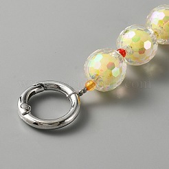 ビーズインビーズ風ファセットアクリルチェーンバッグストラップ  合金スプリングゲートリング付き  バッグストラップ用交換アクセサリー用  きいろ  29.5cm&nbsp;PURS-WH0001-51A