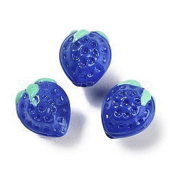 手作りランプワークビーズ連  苺  藤紫色  13~14x11.5~12x10~10.5mm  穴：1.2mm  約30個/連  15.55''（39.5センチメートル）&nbsp;LAMP-I027-10H