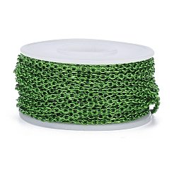 電気泳動 304 ステンレス鋼アズキチェーン  溶接されていない  スプールで  ライムグリーン  2.9x2.1x0.4mm  約32.8フィート（10m）/ロール&nbsp;CHS-I003-K02