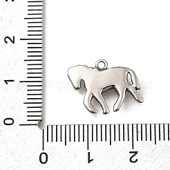 レトロな304ステンレススチールペンダント  動物チャーム  アンティークシルバー  馬  13x16x2mm  穴：1.2mm&nbsp;STAS-L284-16AS-07