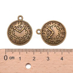 合金のチベット風チャーム  カドミウムフリー＆ニッケルフリー＆鉛フリー  クロック  アンティークブロンズ  22x18x2mm  穴：2mm&nbsp;X-TIBEP-R191-AB-FF