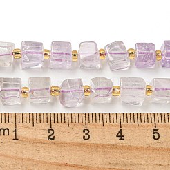 天然石アメジストビーズ連売り  キューブ  シードビーズで  5~6x5~6x5~6mm  穴：1mm  約47個/連  15.12''（38.4センチメートル）&nbsp;G-G053-B13-01A