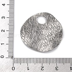 304ステンレスペンダント  テクスチャ  フラットラウンドのチャーム  アンティークシルバー  29x30x2~2.5mm  穴：5x7.5mm&nbsp;STAS-L280-08AS-03